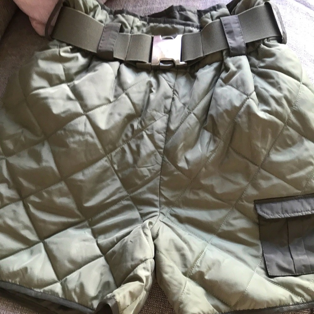Designer Ganni quilted high waisted belted shorts for cool summer nights.
